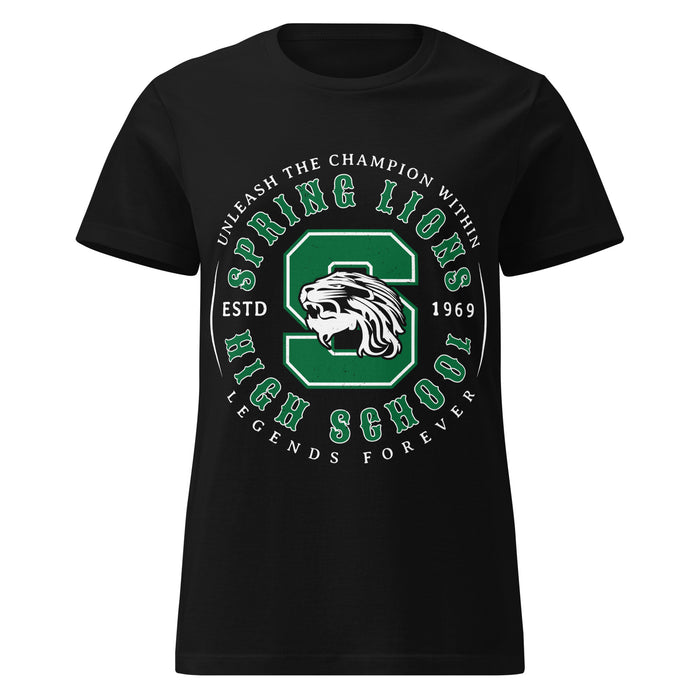 Spring High School Lions Women's Black SoftStyle T-shirt 214