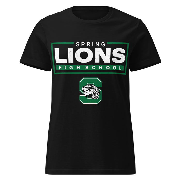 Spring High School Lions Women's Black SoftStyle T-shirt 049