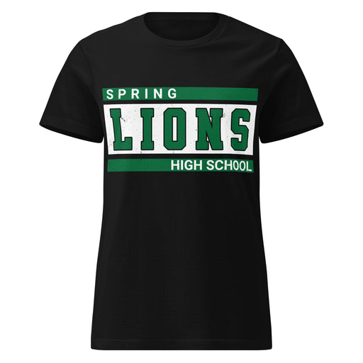 Spring High School Lions Women's Black SoftStyle T-shirt 098
