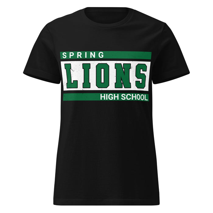 Spring High School Lions Women's Black SoftStyle T-shirt 098