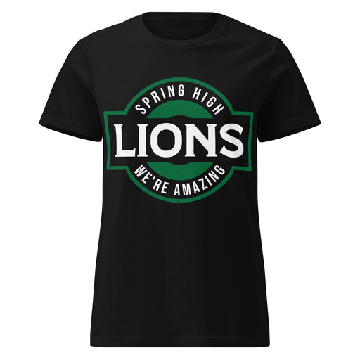 Spring High School Lions Women's Black SoftStyle T-shirt 011