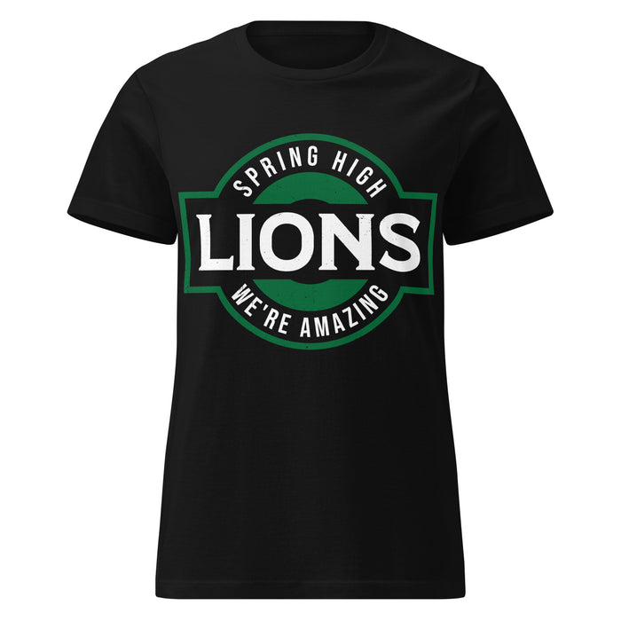 Spring High School Lions Women's Black SoftStyle T-shirt 011