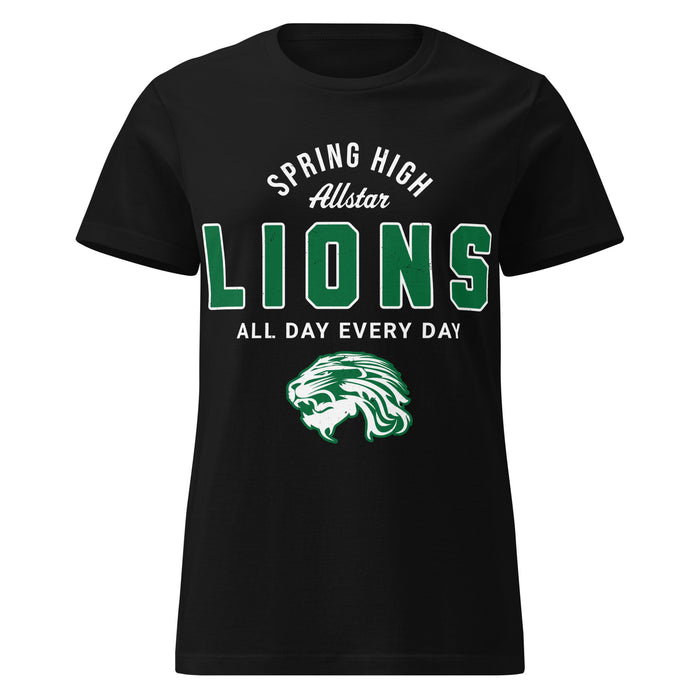 Spring High School Lions Women's Black SoftStyle T-shirt 040