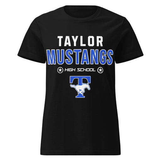 Taylor High School Mustangs Women's Black SoftStyle T-shirt 003