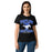 Lady wearing Taylor High School Mustangs Women's Black SoftStyle T-shirt 060