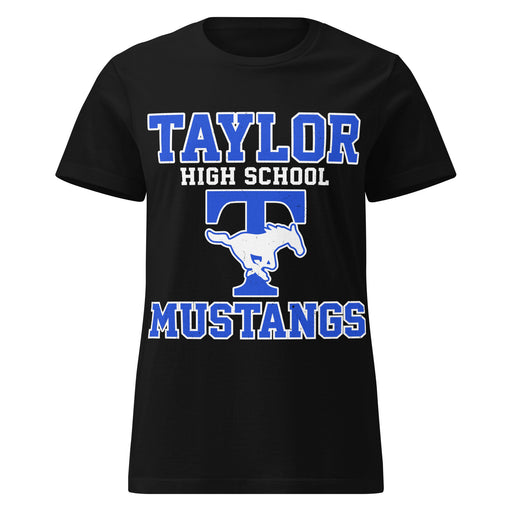 Taylor High School Mustangs Women's Black SoftStyle T-shirt 006