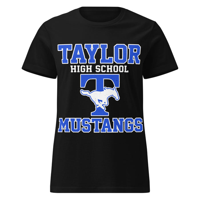 Taylor High School Mustangs Women's Black SoftStyle T-shirt 006