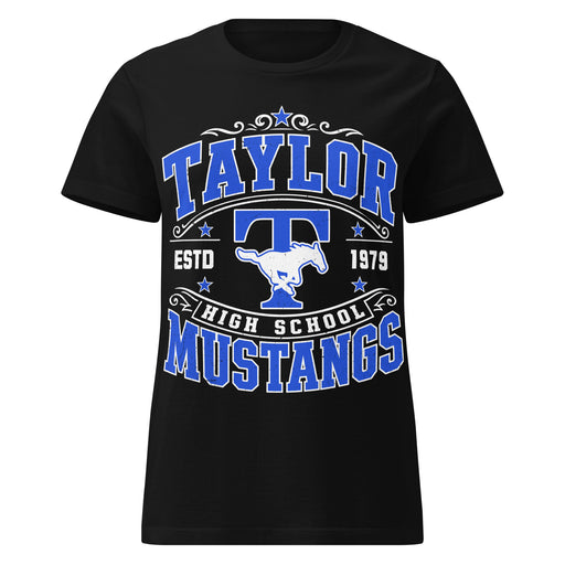 Taylor High School Mustangs Women's Black SoftStyle T-shirt 030