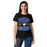 Lady wearing Taylor High School Mustangs Women's Black SoftStyle T-shirt 030