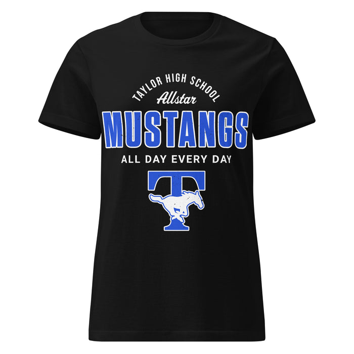 Taylor High School Mustangs Women's Black SoftStyle T-shirt 040