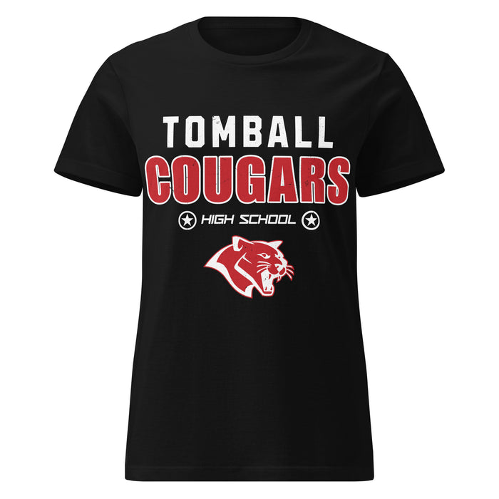 Tomball High School Cougars Women's Black SoftStyle T-shirt 003