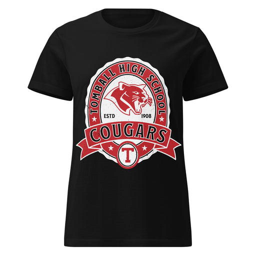 Tomball High School Cougars Women's Black SoftStyle T-shirt 212
