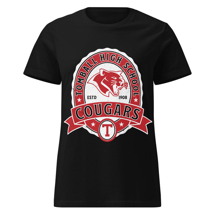Tomball High School Cougars Women's Black SoftStyle T-shirt 212