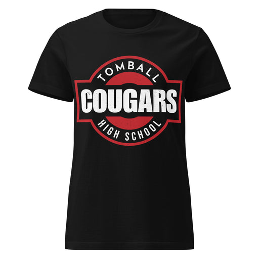 Tomball High School Cougars Women's Black SoftStyle T-shirt 011