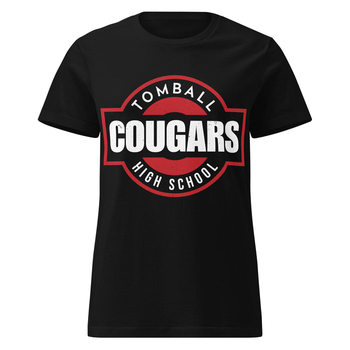 Tomball High School Cougars Women's Black SoftStyle T-shirt 011