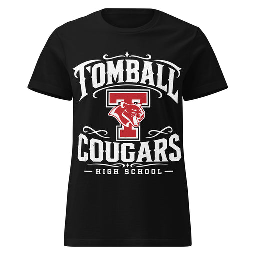 Tomball High School Cougars Women's Black SoftStyle T-shirt 022
