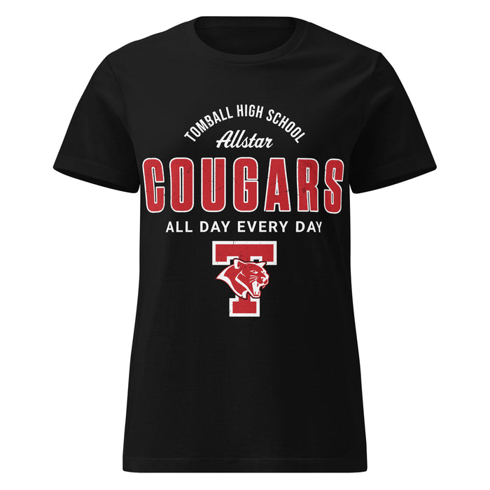 Tomball High School Cougars Women's Black SoftStyle T-shirt 040