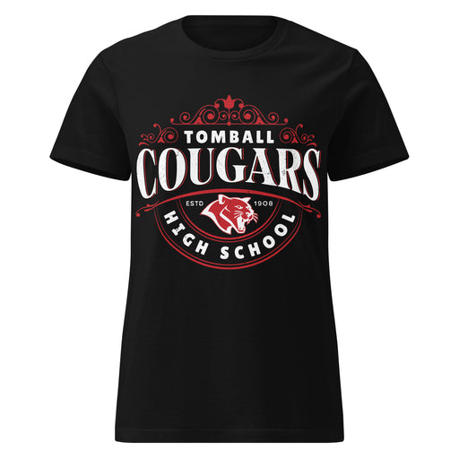 Tomball High School Cougars Women's Black SoftStyle T-shirt 211