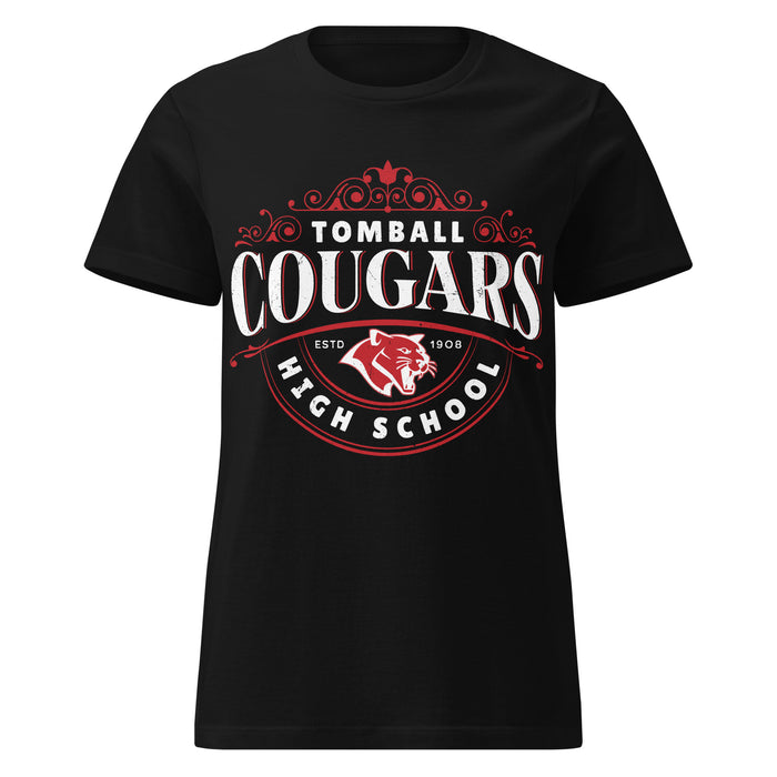 Tomball High School Cougars Women's Black SoftStyle T-shirt 211