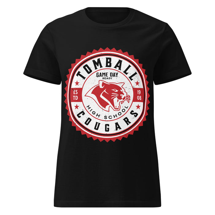 Tomball High School Cougars Women's Black SoftStyle T-shirt 203