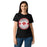 Lady wearing Tomball High School Cougars Women's Black SoftStyle T-shirt 203