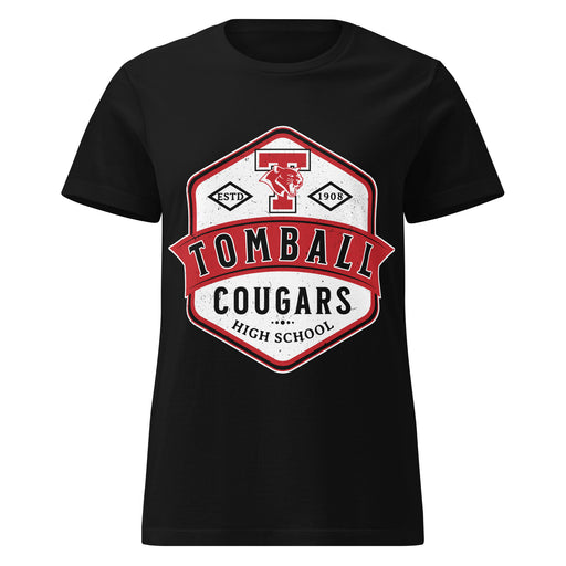 Tomball High School Cougars Women's Black SoftStyle T-shirt 209