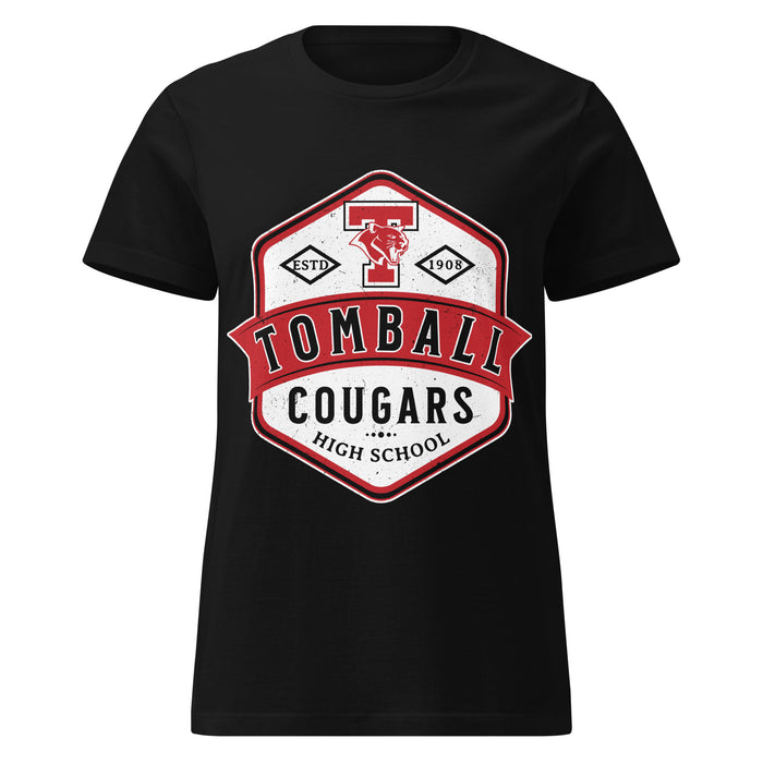 Tomball High School Cougars Women's Black SoftStyle T-shirt 209
