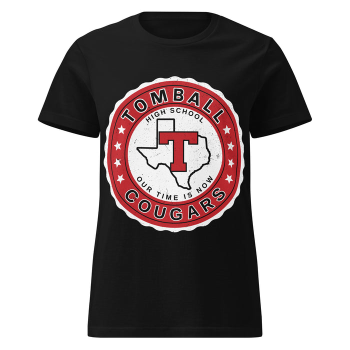 Tomball High School Cougars Women's Black SoftStyle T-shirt 216
