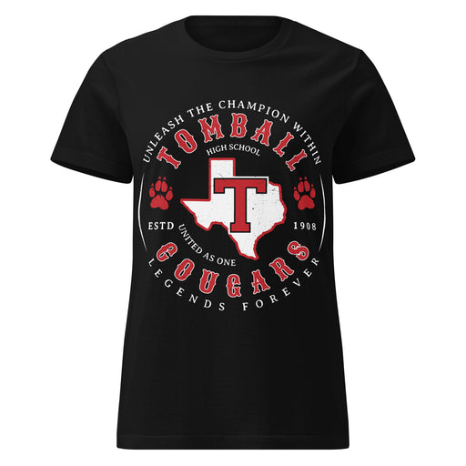 Tomball High School Cougars Women's Black SoftStyle T-shirt 214