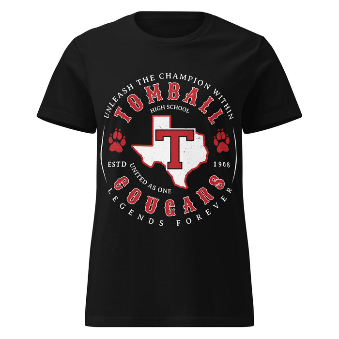 Tomball High School Cougars Women's Black SoftStyle T-shirt 214