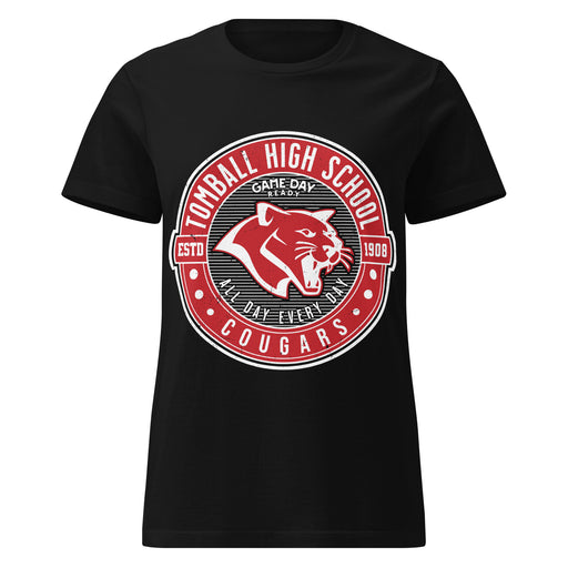 Tomball High School Cougars Women's Black SoftStyle T-shirt 224