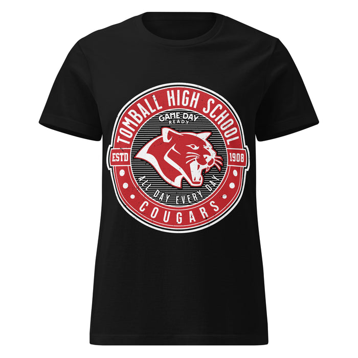 Tomball High School Cougars Women's Black SoftStyle T-shirt 224