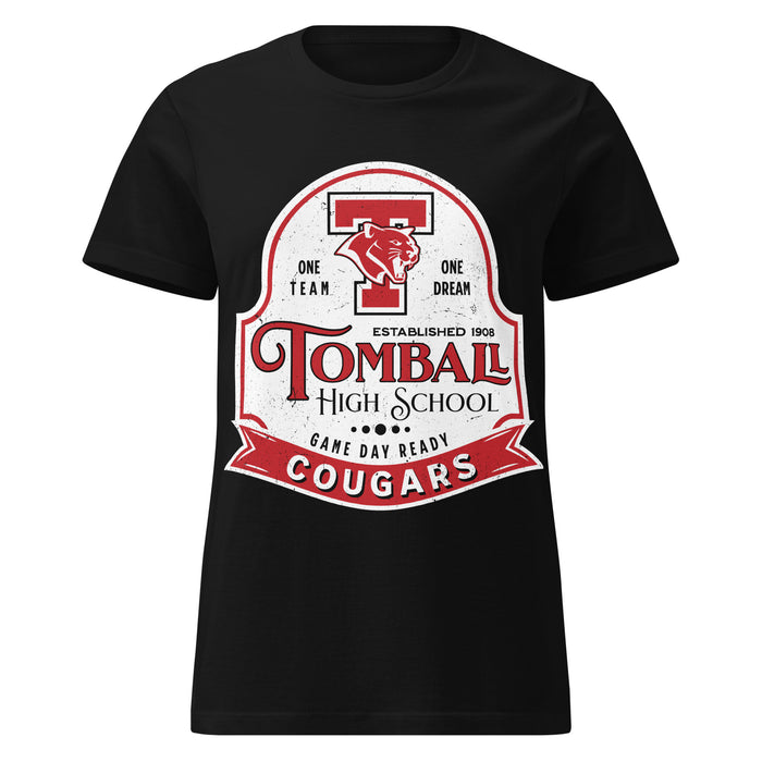 Tomball High School Cougars Women's Black SoftStyle T-shirt 219