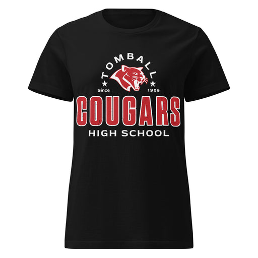Tomball High School Cougars Women's Black SoftStyle T-shirt 222