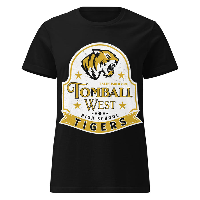 Tomball West High School Tigers Women's Black SoftStyle T-shirt 219