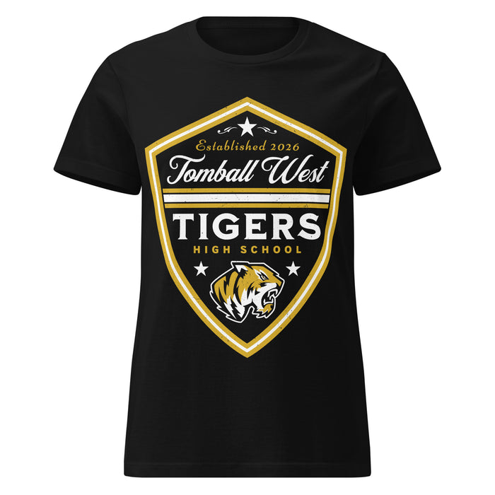 Tomball West High School Tigers Women's Black SoftStyle T-shirt 225