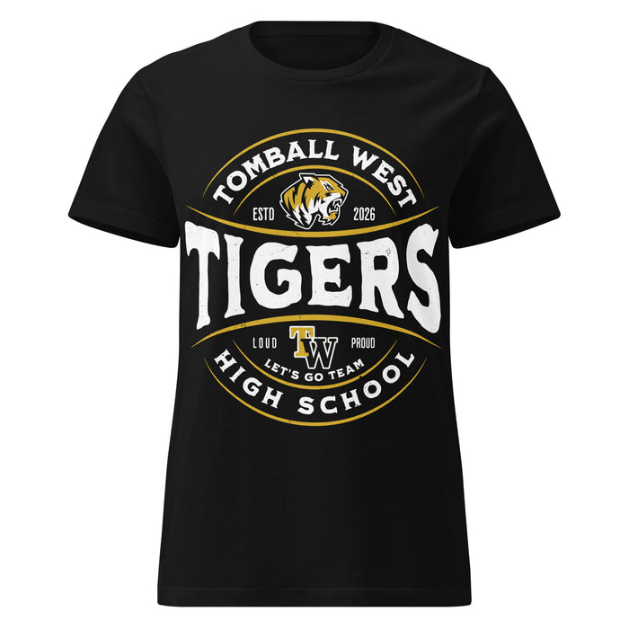 Tomball West High School Tigers Women's Black SoftStyle T-shirt 218