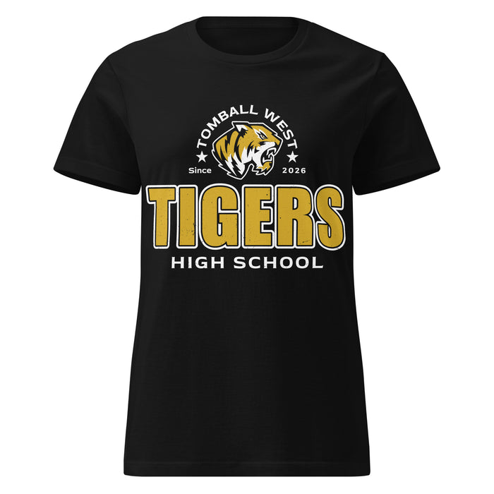 Tomball West High School Tigers Women's Black SoftStyle T-shirt 222