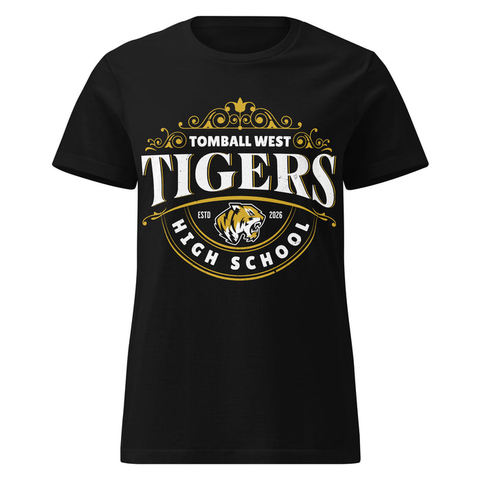 Tomball West High School Tigers Women's Black SoftStyle T-shirt 211