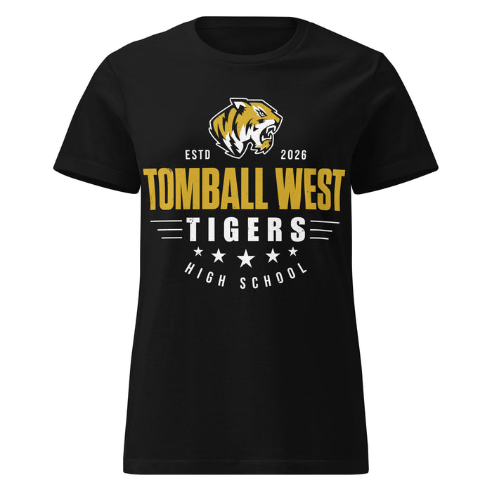 Tomball West High School Tigers Women's Black SoftStyle T-shirt 217