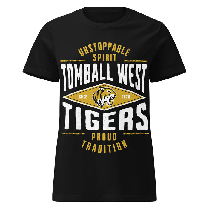 Tomball West High School Tigers Women's Black SoftStyle T-shirt 210
