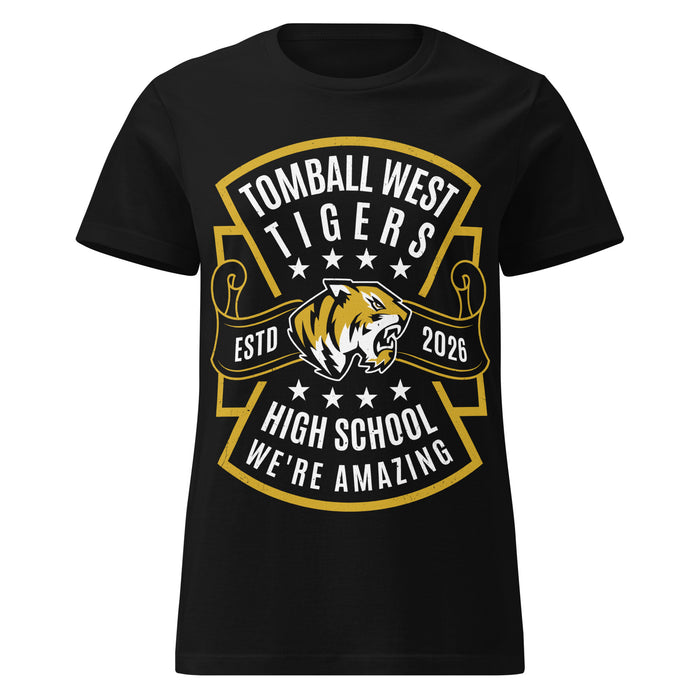 Tomball West High School Tigers Women's Black SoftStyle T-shirt 207