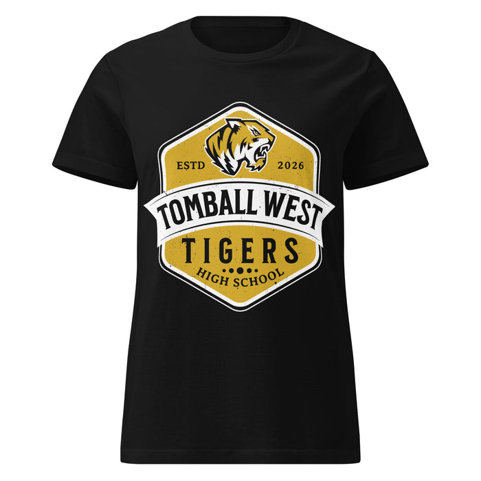 Tomball West High School Tigers Women's Black SoftStyle T-shirt 209