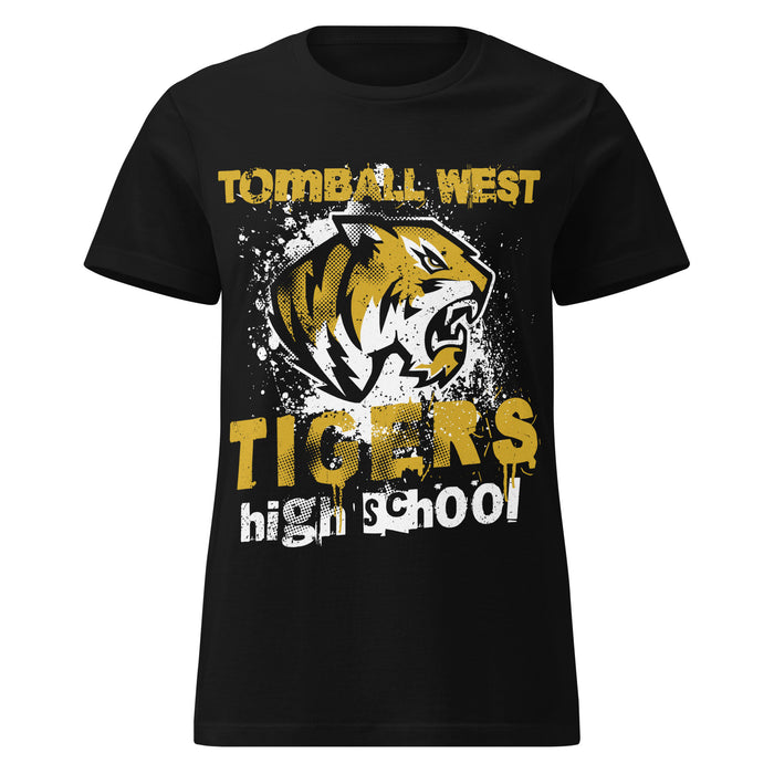 Tomball West High School Tigers Women's Black SoftStyle T-shirt 205