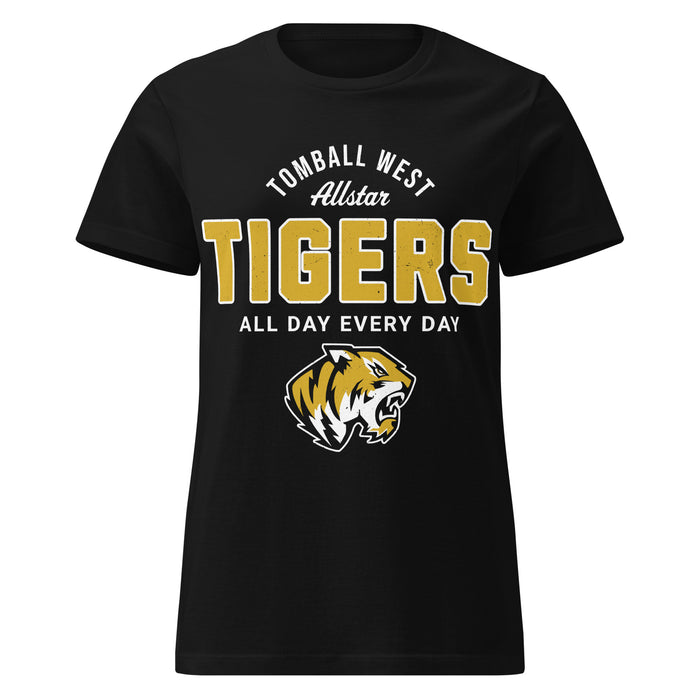 Tomball West High School Tigers Women's Black SoftStyle T-shirt 040