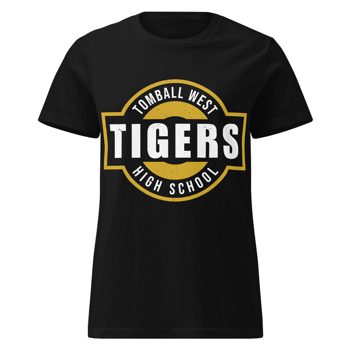 Tomball West High School Tigers Women's Black SoftStyle T-shirt 011