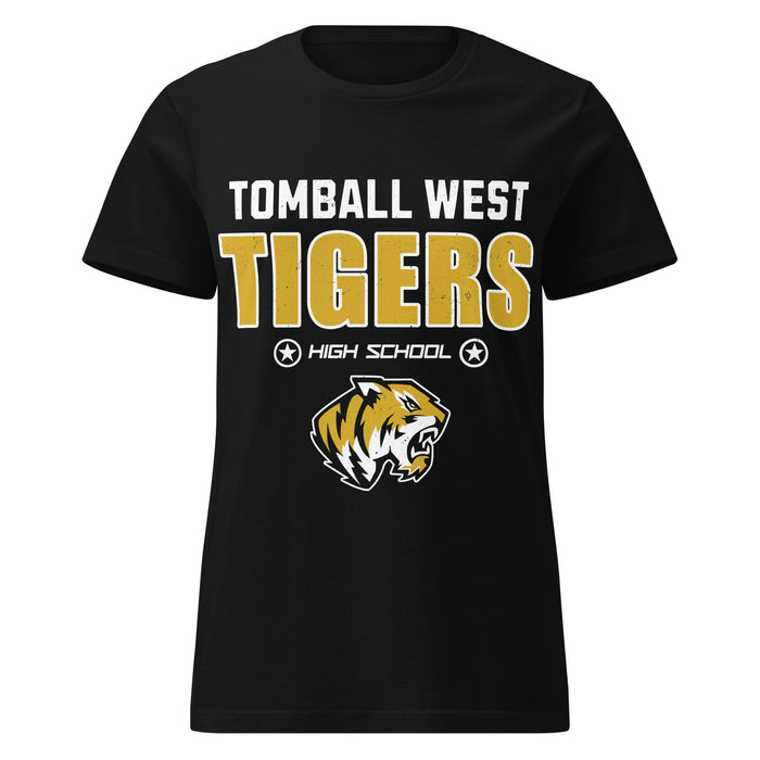 Tomball West High School Tigers Women's Black SoftStyle T-shirt 003