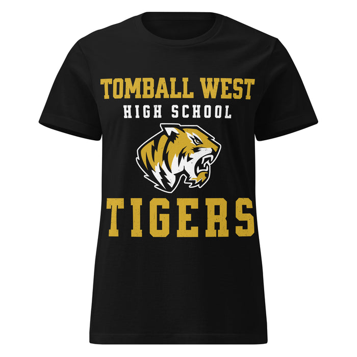 Tomball West High School Tigers Women's Black SoftStyle T-shirt 006