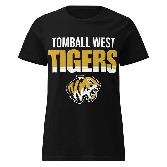 Tomball West High School Tigers Women's Black SoftStyle T-shirt 024