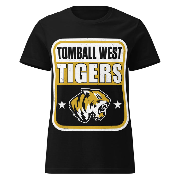 Tomball West High School Tigers Women's Black SoftStyle T-shirt 001